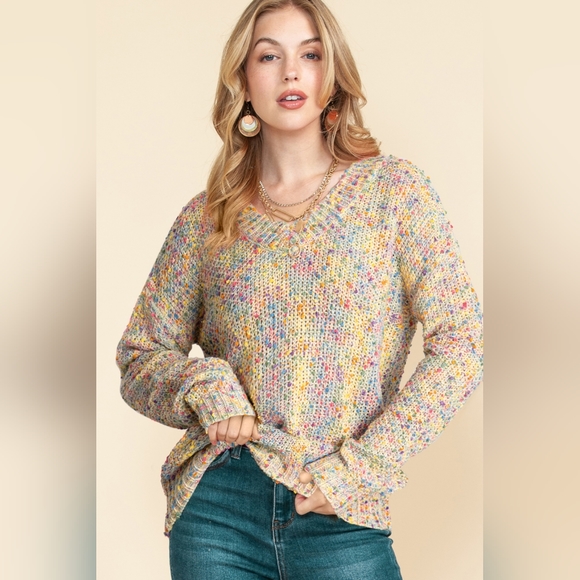 Confeti Pop Heathered Sweater - Yellow - Picture 4 of 4